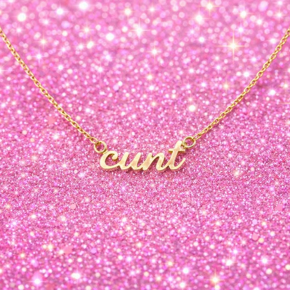 18K Gold Plated “C*nt” Nameplate Necklace | Bold Statement Jewelry | Bestie Gift